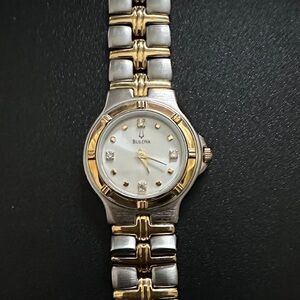 1990s Bulova Diamond Dial Quartz Watch